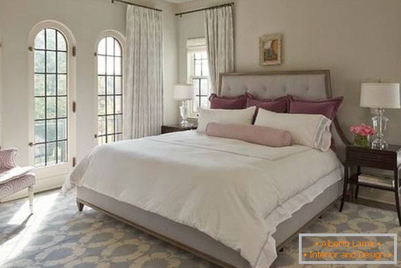 Interni in colore grigio e beige - foto camera da letto