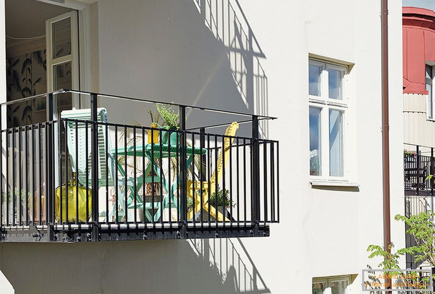 Balcone di un monolocale a Göteborg
