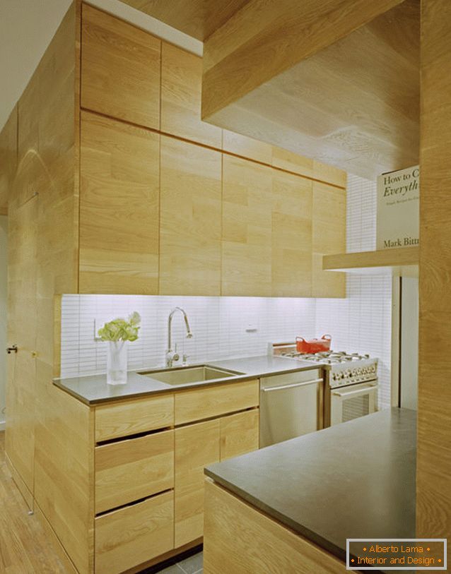 Appartamento di cucina rettangolare con una finestra