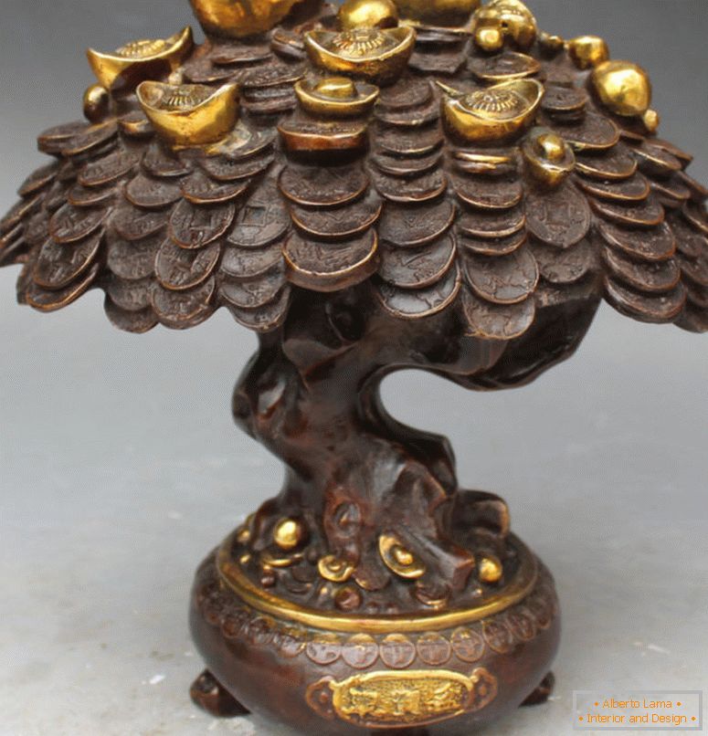 10-cinese-bronzo-maiale-feng shui-laki-ricchezza-denaro-yuanbao-moneta-albero-scultura