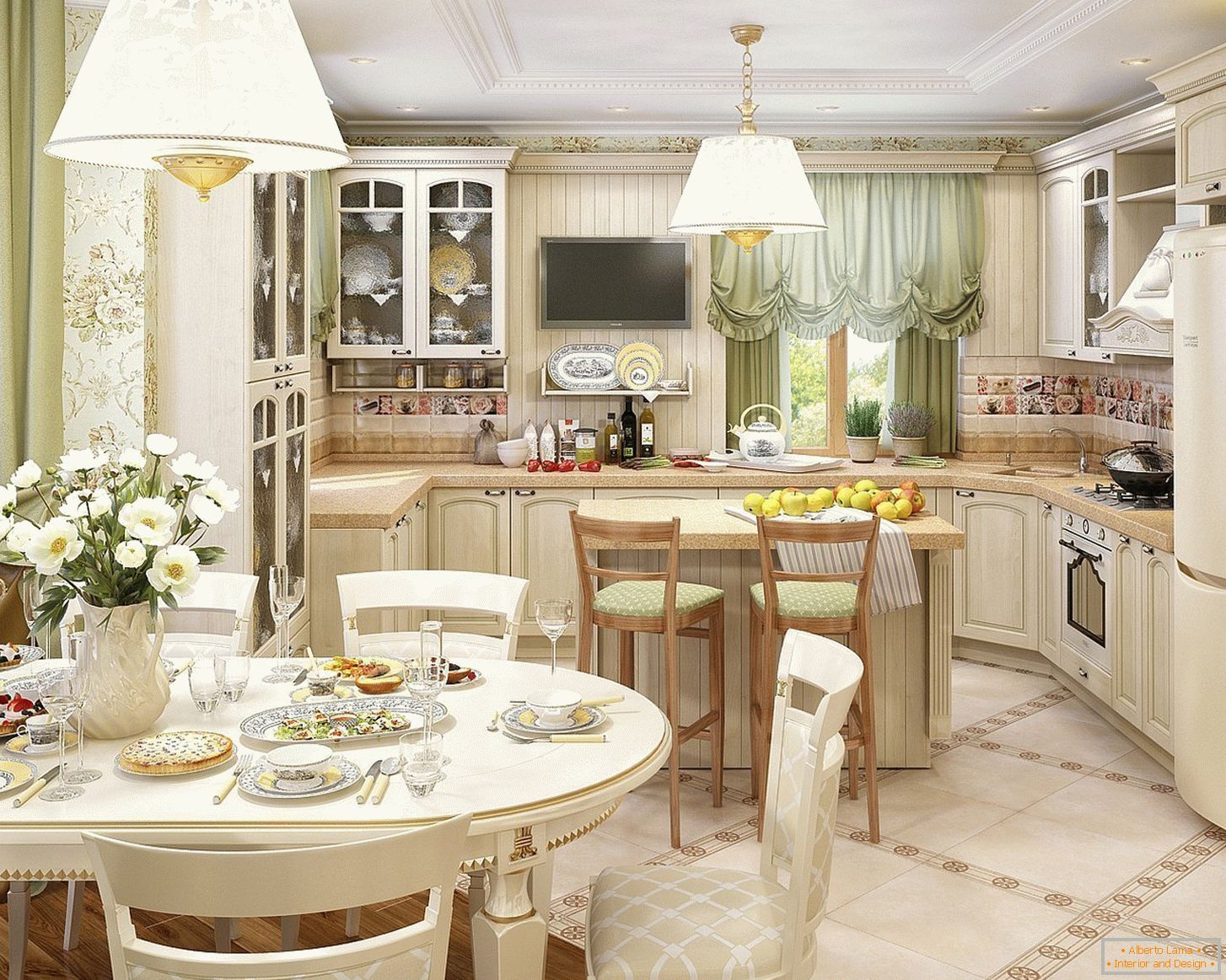 Cucina interna in stile provenzale