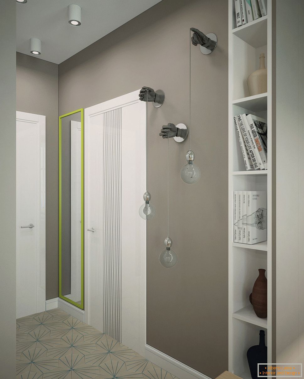 Design del corridoio in colori chiari - фото 2