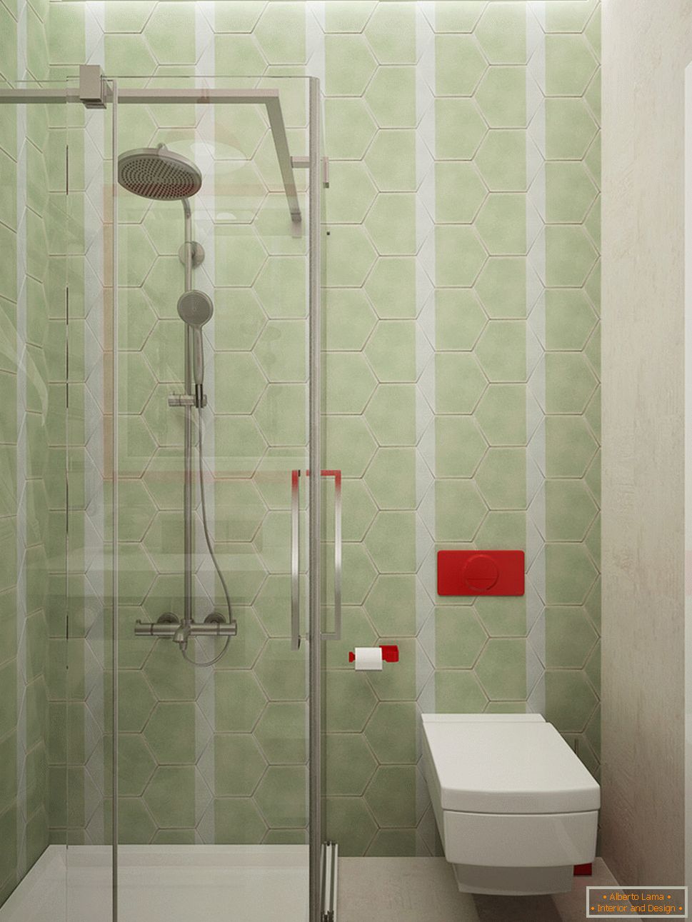 Design del bagno in colori chiari