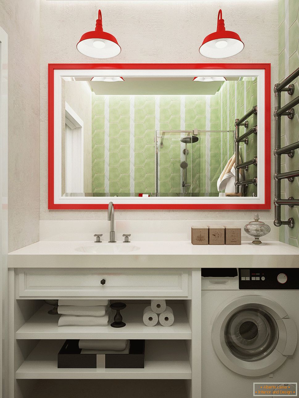 Design del bagno in colori chiari - фото 3