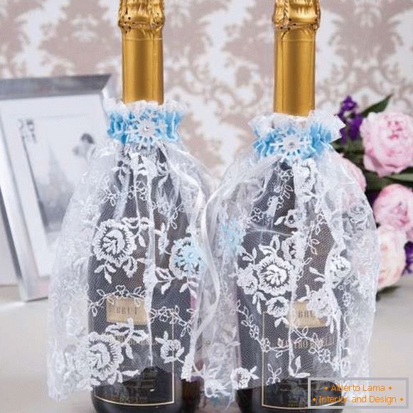 Come decorare una bottiglia nuziale di champagne - idee con le proprie mani