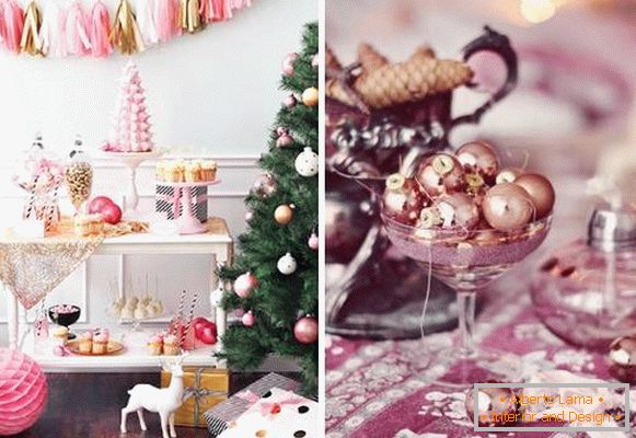 2016 Capodanno - decorazione di interni in colore rosa