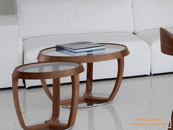 Tavolino in legno e vetro Time di Tonon