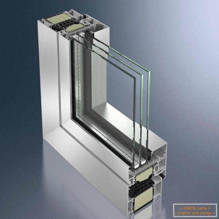 Profilo per finestra in alluminioс термоизоляцией