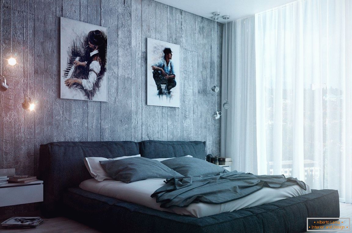 Immagini nella camera da letto in stile loft