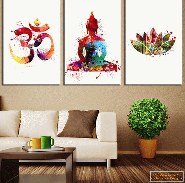 colorful-moderno-buddista-wall-art-white-background-legno-tele-interno-soggiorno-design-divano-simbolo