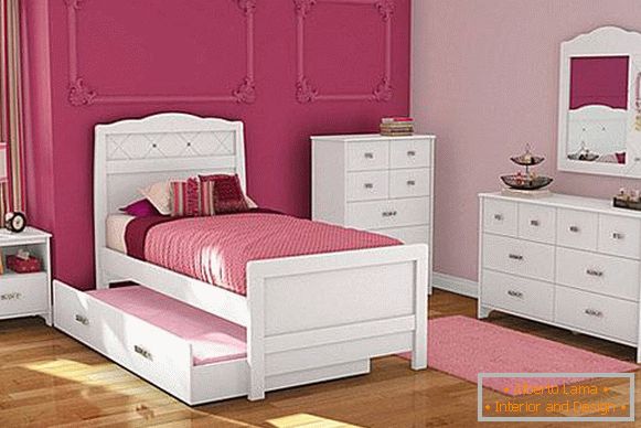 Design per bambini in colore bianco e rosa