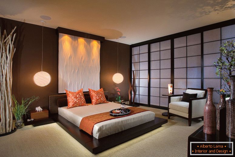 marrone-camera da letto-color-idee-giapponese