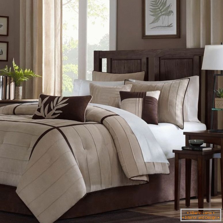 compatto-camera da letto-decorazione-idee-marrone-e-crema-compensato-allarme-orologio-lampade-marrone-Calligaris-rustico-gomma