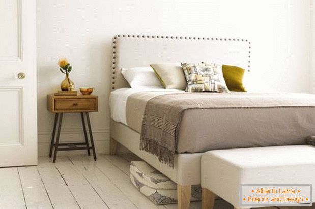 Design della camera da letto in colori pastello