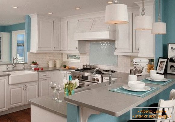 Colore grigio в дизайне кухни 2015