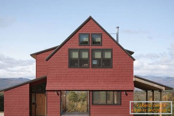 Combinazione alla moda dei colori del tetto e della facciata 2016: rosso e nero