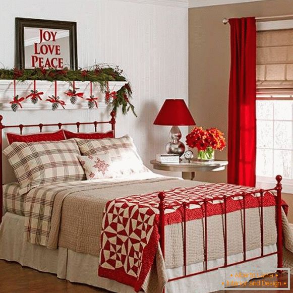 Natale-decorazione-per-camera da letto-in-classic-toni