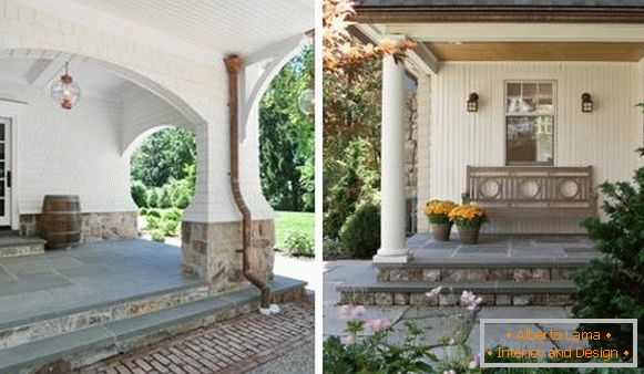 Piastrella di pietra per gradini per il portico di una casa privata