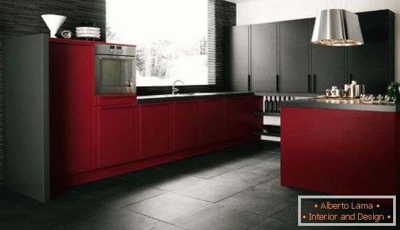 Red Black Kitchen Photo 29