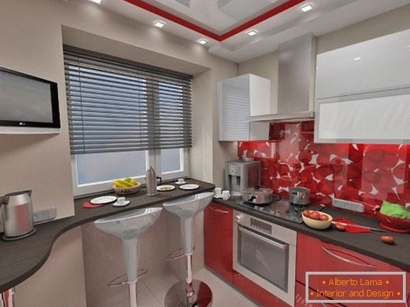 Foto di cucina grigio rosso 35