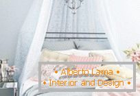 Idee creative di un baldacchino per un letto in una camera da letto: scelta di design, colore e stile