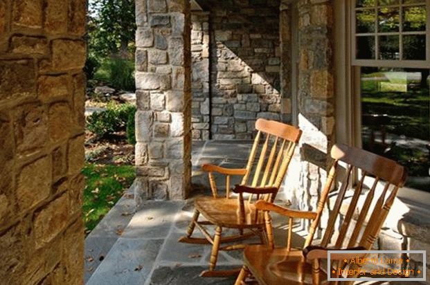 design del portico di casa из камня