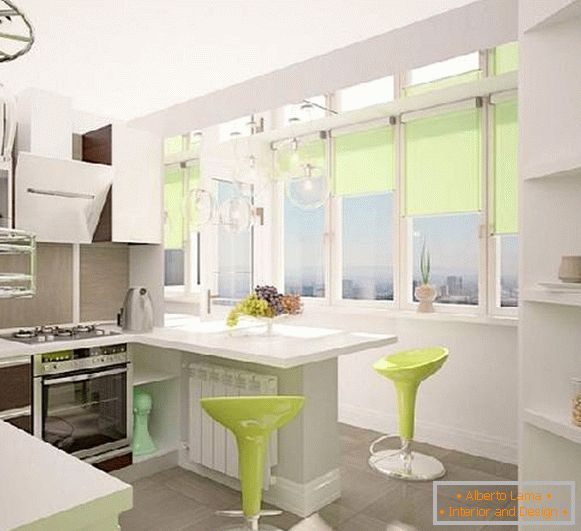 design della cucina con balcone 9 mq, foto 6