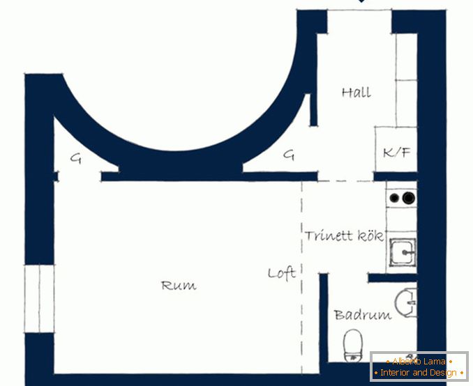 Piano di un piccolo appartamento