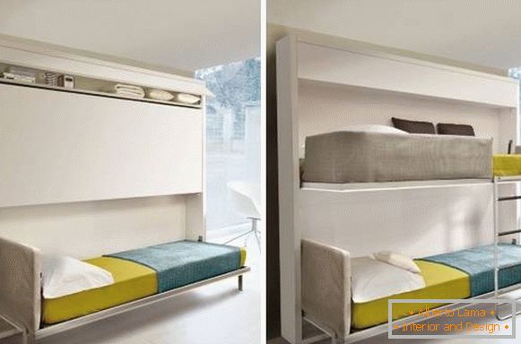 Trasformatore da letto a due piani Cabinet Kali Duo
