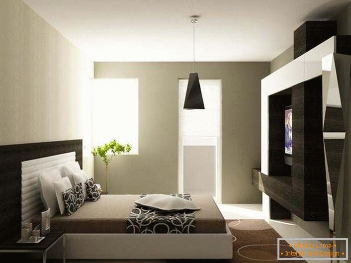 La camera da letto in stile high-tech può anche essere accogliente e familiare, l'importante è scegliere il colore giusto.