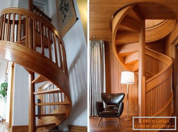 Vite scale di legno in una casa privata