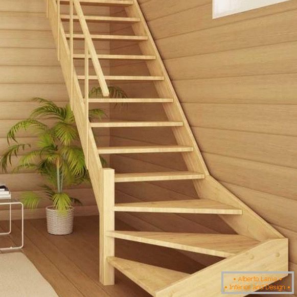 Scale di legno in una casa privata - foto in stile moderno