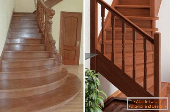 Quali sono le scale di legno in una casa privata - le foto in stili diversi
