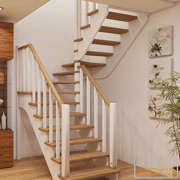 Tipi di scale in una casa privata in forma e materiali