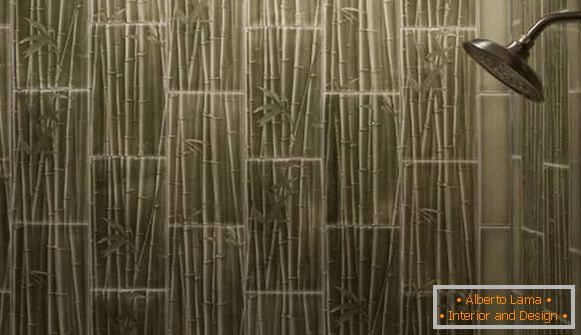 Piastrella per il bagno di bambù
