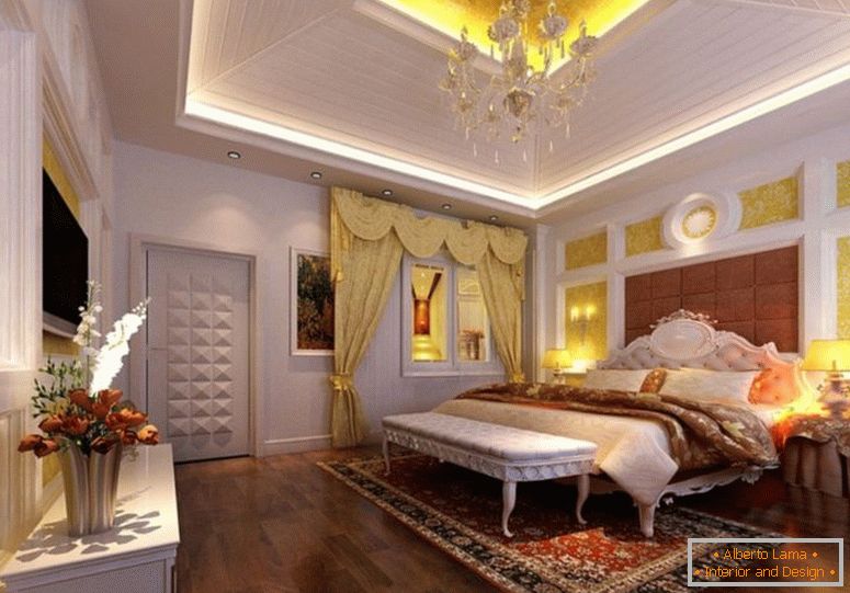 lusso-master-camera da letto-design-con-legno-tray-soffitto