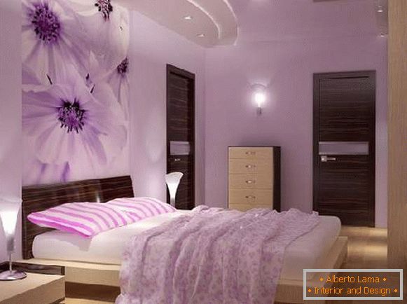 moderni soffitti tesi nella foto della camera da letto, foto 16