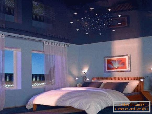 camera da letto con soffitti tesi su un unico livello, foto 21