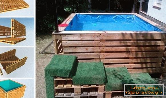 Foto di piscine nel cortile - una piscina improvvisata di pallet