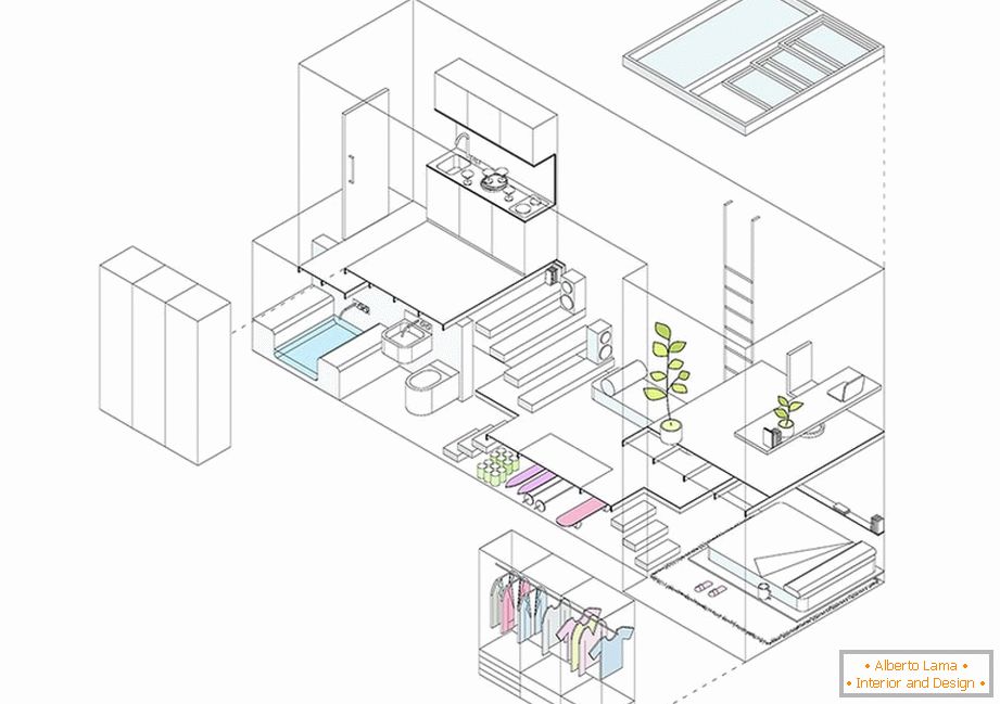 La disposizione di un appartamento su due livelli