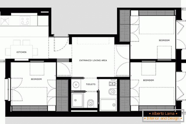 La disposizione di un piccolo appartamento dopo la ristrutturazione