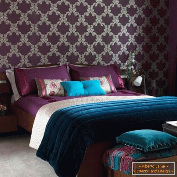 Design della camera da letto in colori di lusso