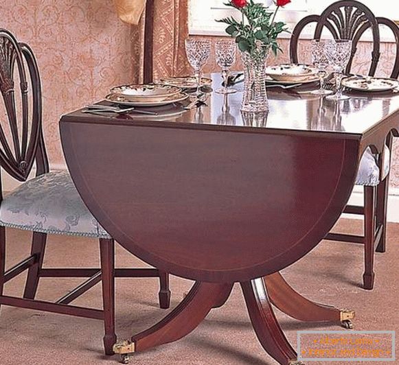 Tavolo da pranzo ovale scorrevole in stile classico
