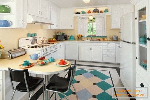 Il design elegante dei pavimenti in cucina - linoleum