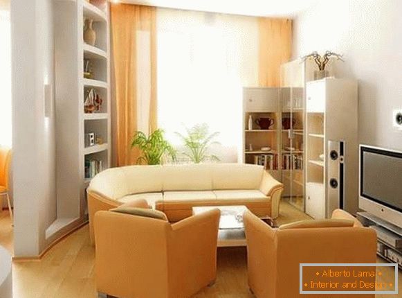Progettazione di un piccolo soggiorno - piccoli mobili