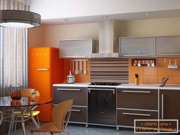 Interni moderni della cucina sala da pranzo in una casa privata