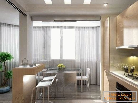 Interni moderni della cucina sala da pranzo in una casa privata- идеи планировки