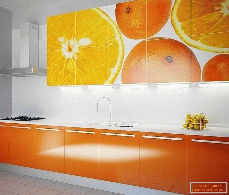 Facciate arancioni della cucina