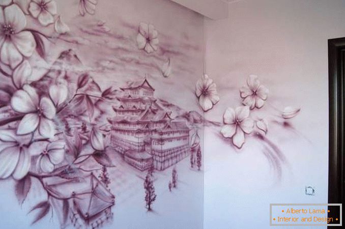 Come decorare un muro con dipinti a mano - idee con una foto