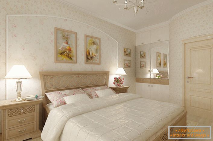 Camera da letto nello stile del romanticismo.